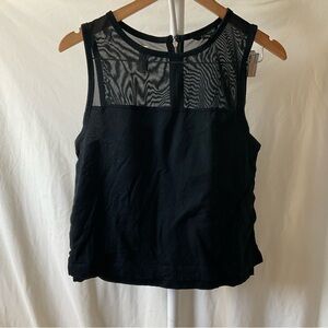 Banana Republic Black Sleeveless Mesh Yoke Tank